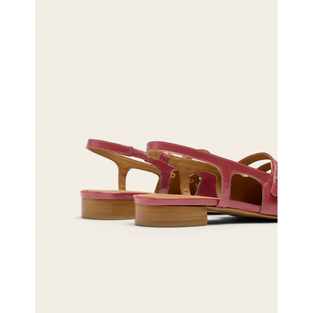 Ballerines SOLI cuir plissé verni rose, ODAJE