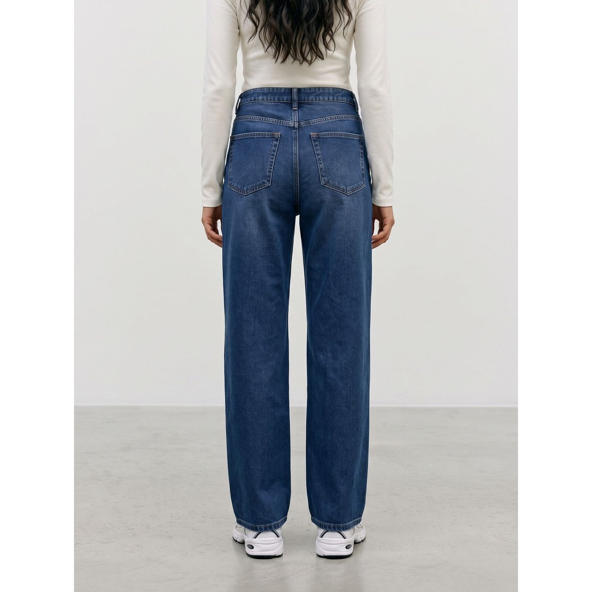Jean À Coupe Large dark blue denim, VERO MODA