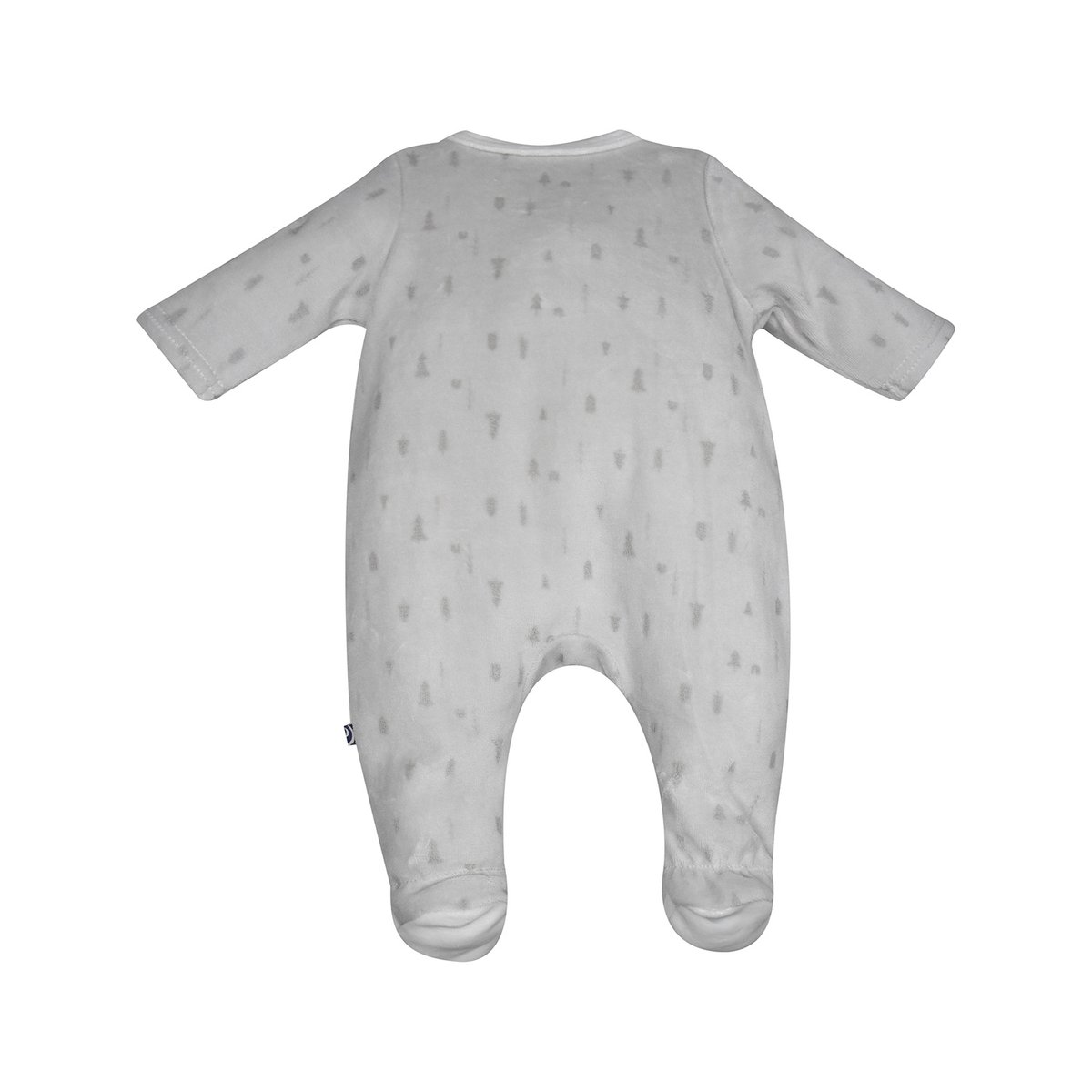 Pyjama naissance fabrizio velours rase gris, SUCRE D'ORGE