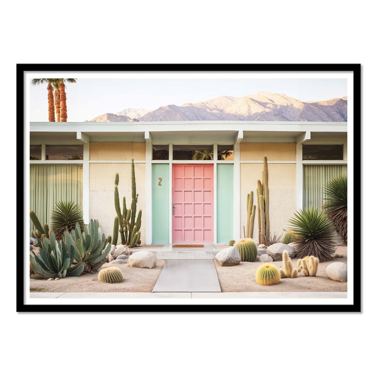 Affiche d'art - Palm Springs Mid-century - Philippe Hugonnard couleur unique, WALL EDITIONS