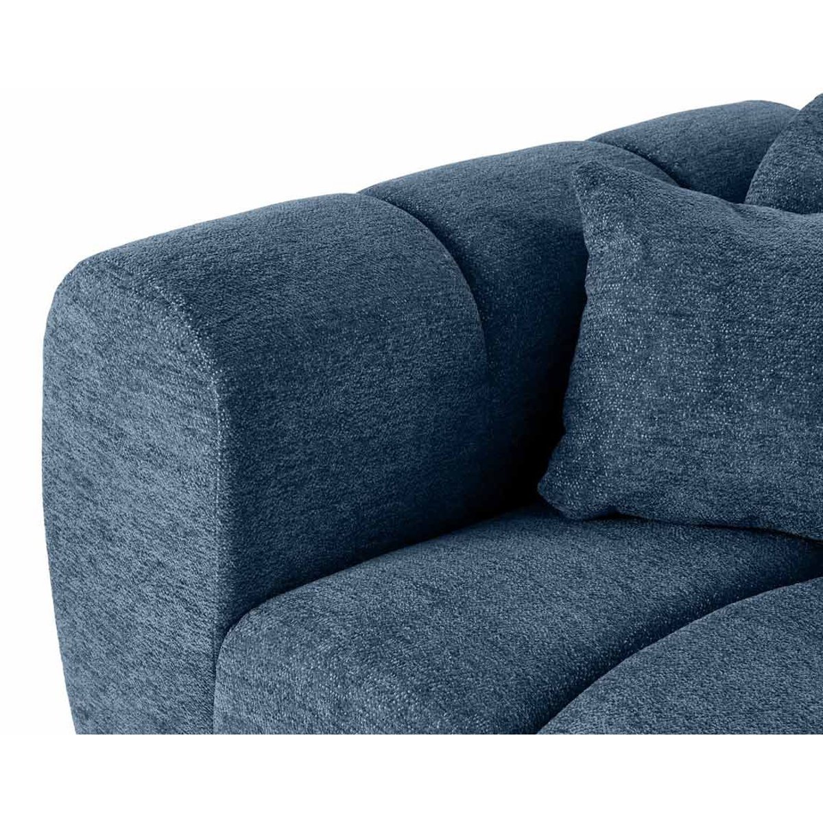 Canapé d'Angle droit 4 places - CURTIS bleu, BEST MOBILIER