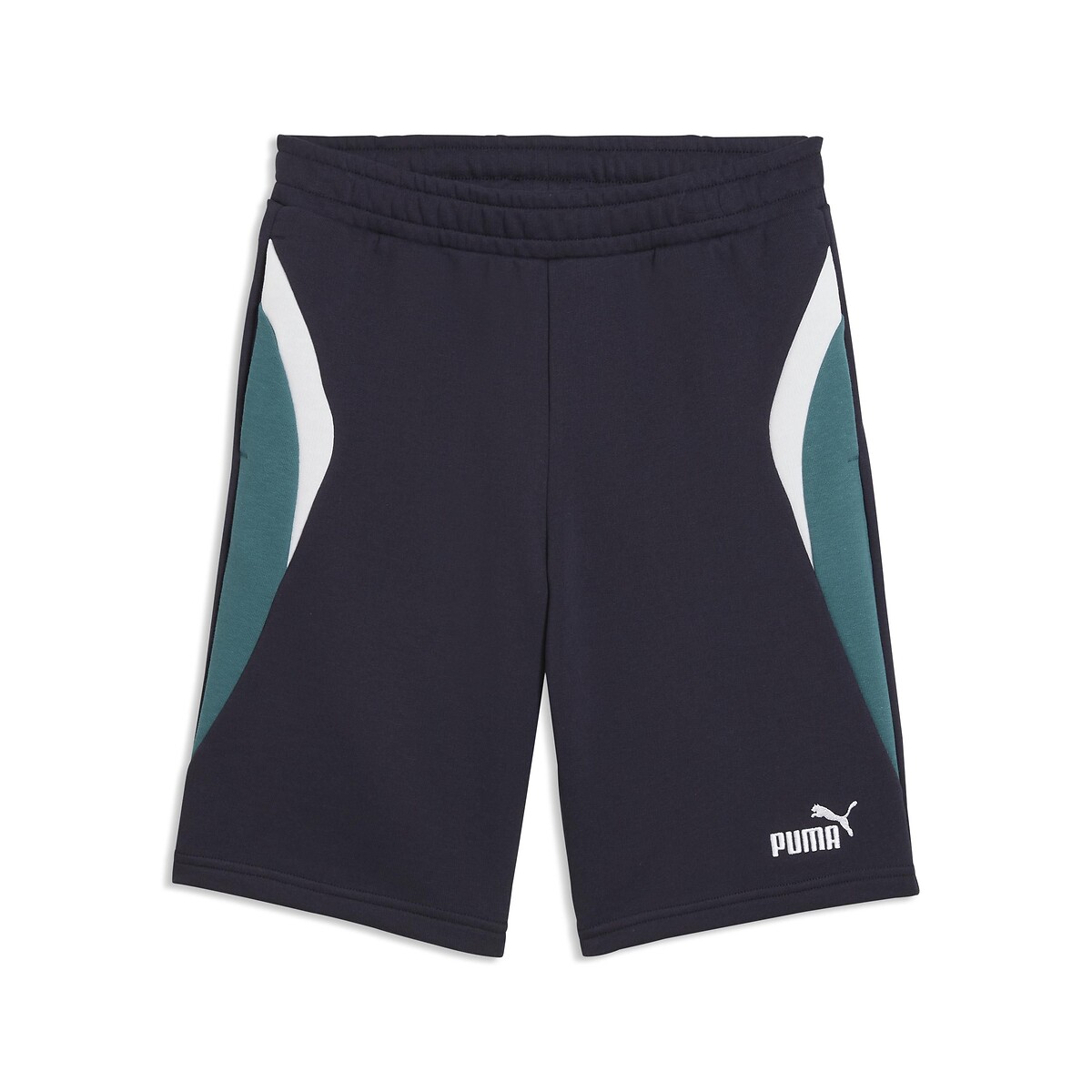 Short en molleton non gratté bleu marine/vert, PUMA
