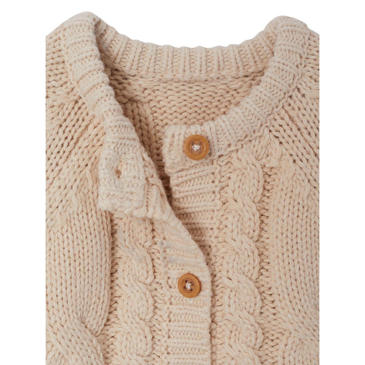Gilet torsadé beige chiné, VERTBAUDET