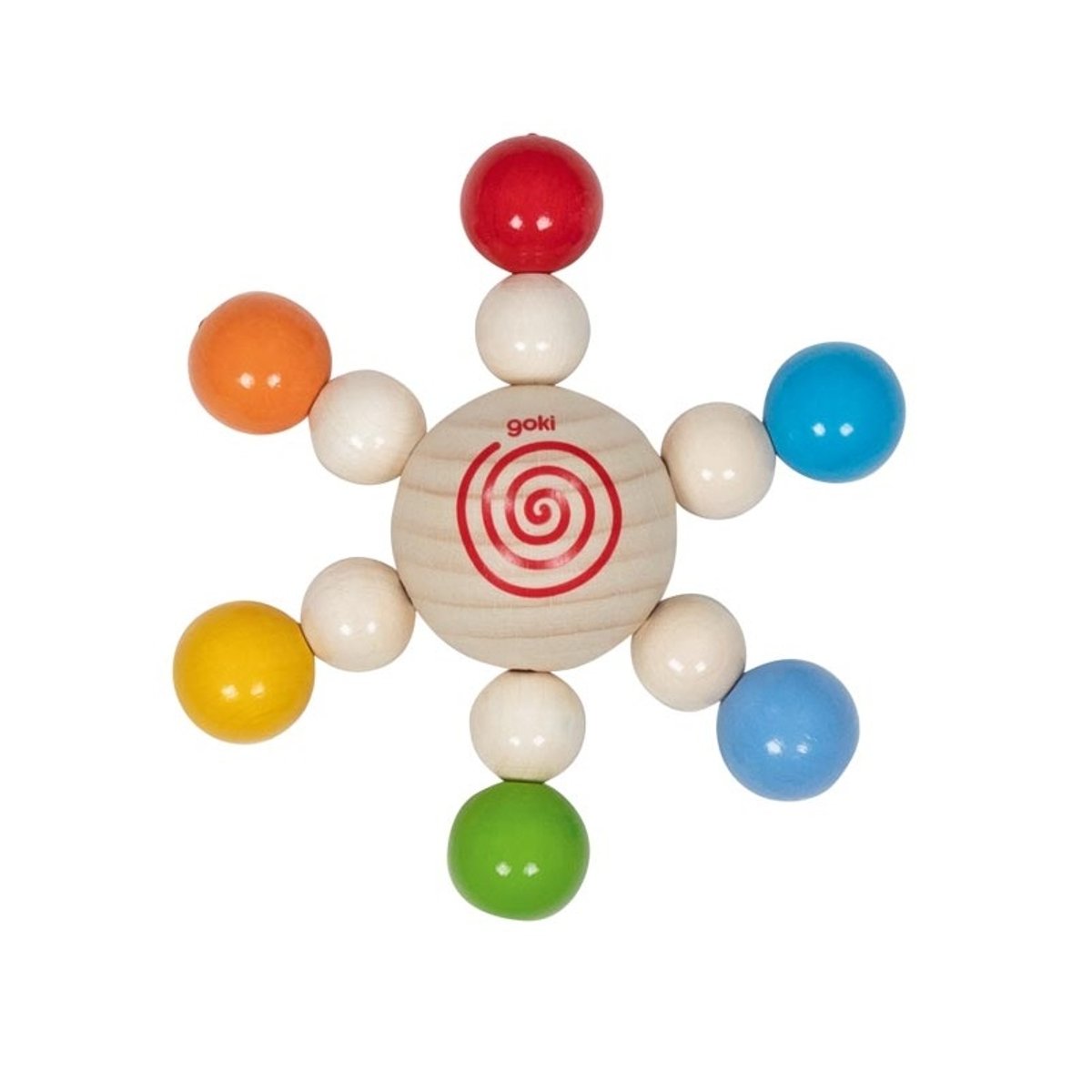 Hochet toupie de perles beige, GOKI