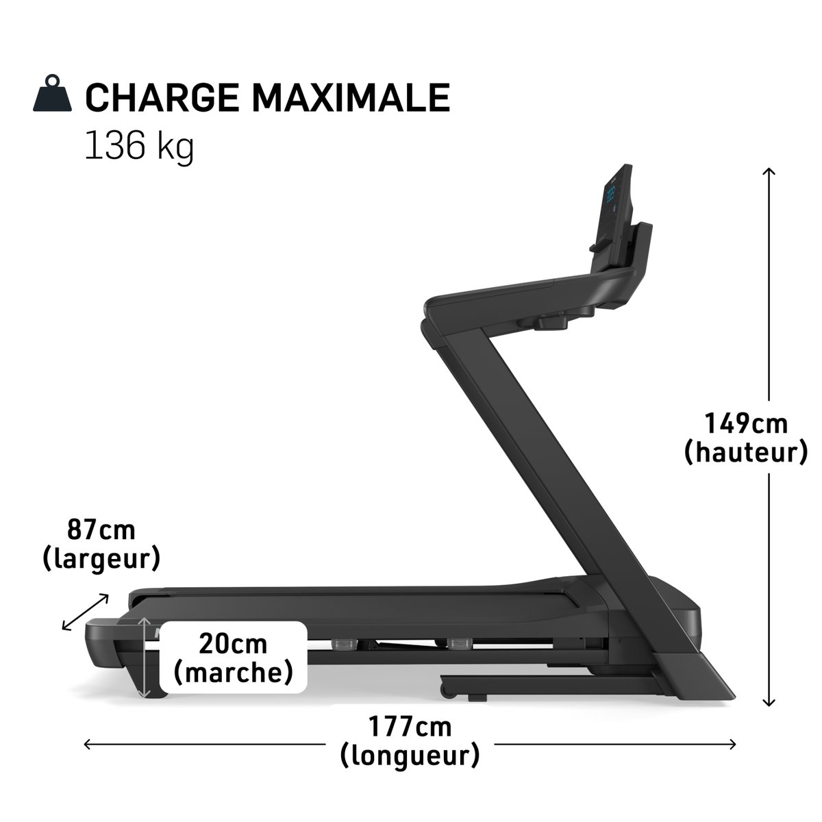 Tapis de course T Series 7 Pliable / Pente +10% / 16 km/h noir, NORDICTRACK