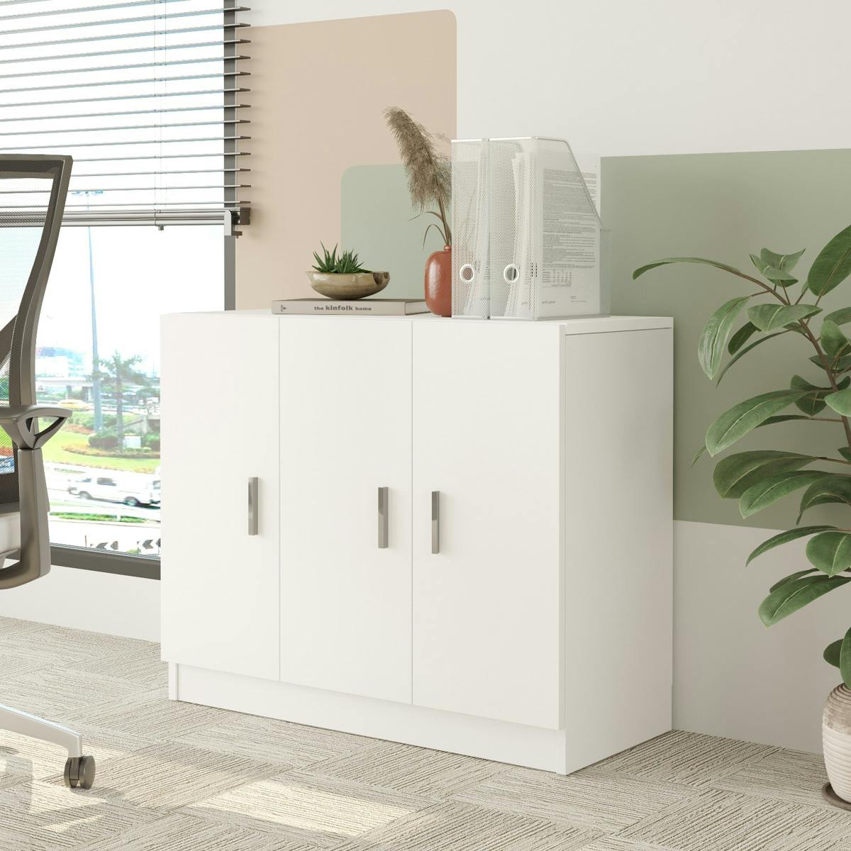 Meuble de rangement 3 portes MARFA blanc, PIER IMPORT