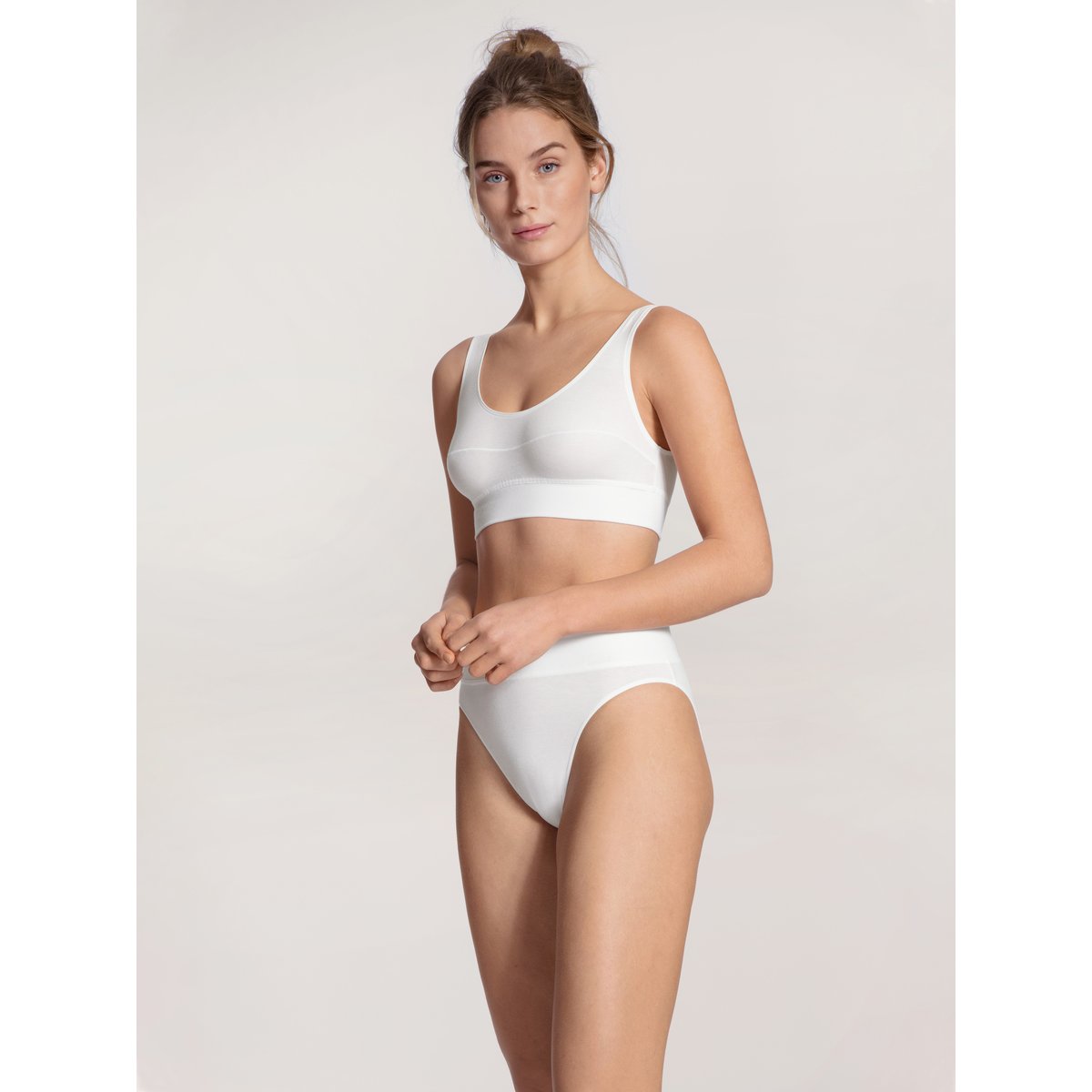 Culotte ceinture souple, high waist Coton ELASTIC DUOPACK blanc, CALIDA