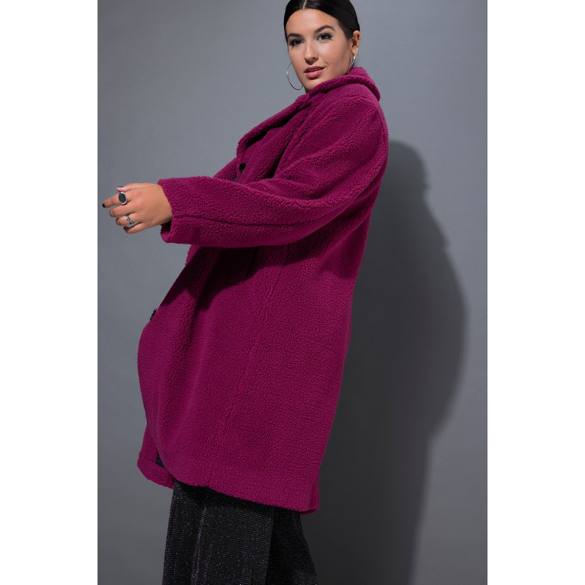 Manteau en polaire bouclée mûres, STUDIO UNTOLD