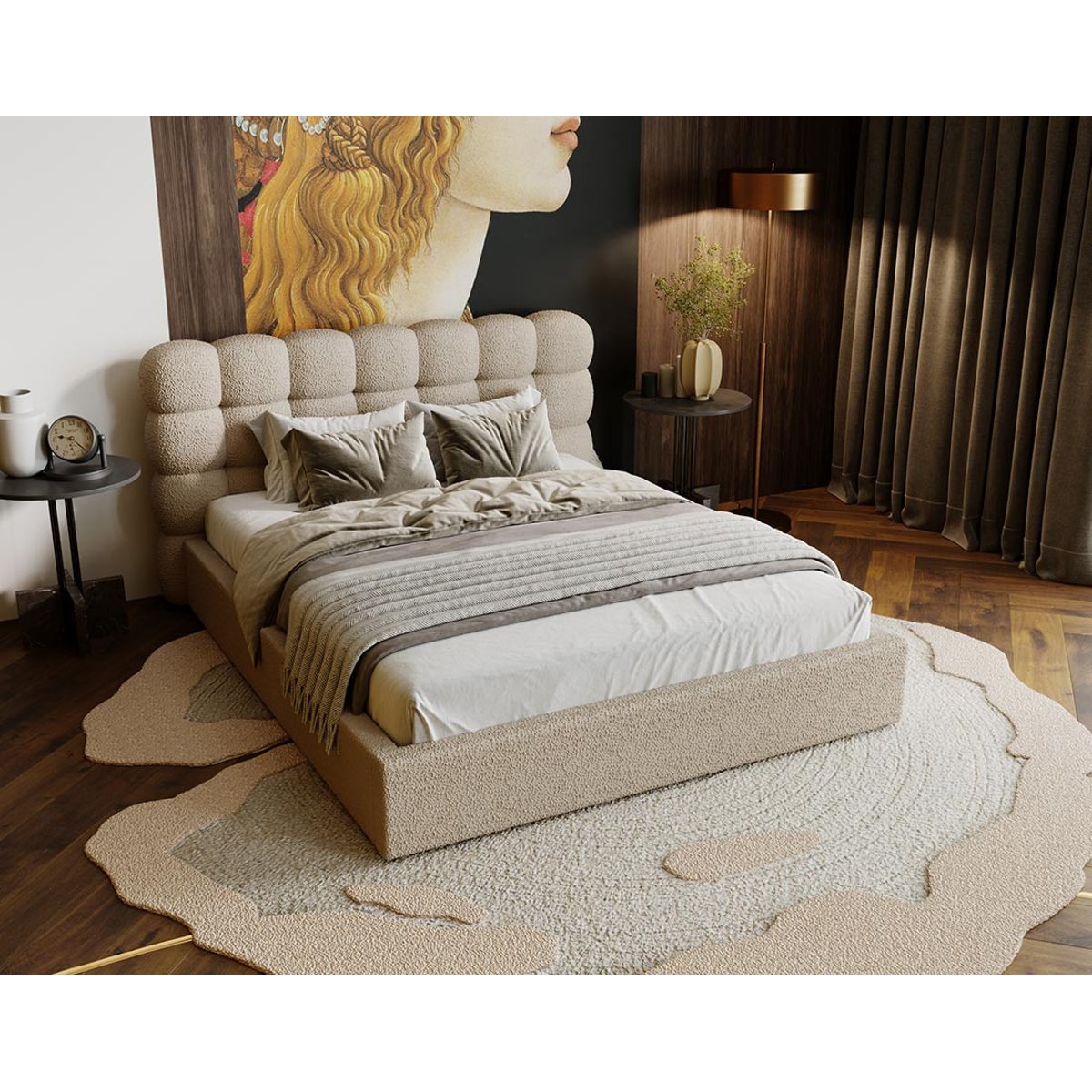 Lit coffre - LOTUS taupe, BEST MOBILIER