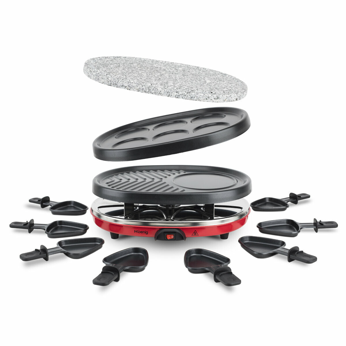 raclette 4 en 1 pour 8 personnes - rp412 multicolore, H.KOENIG