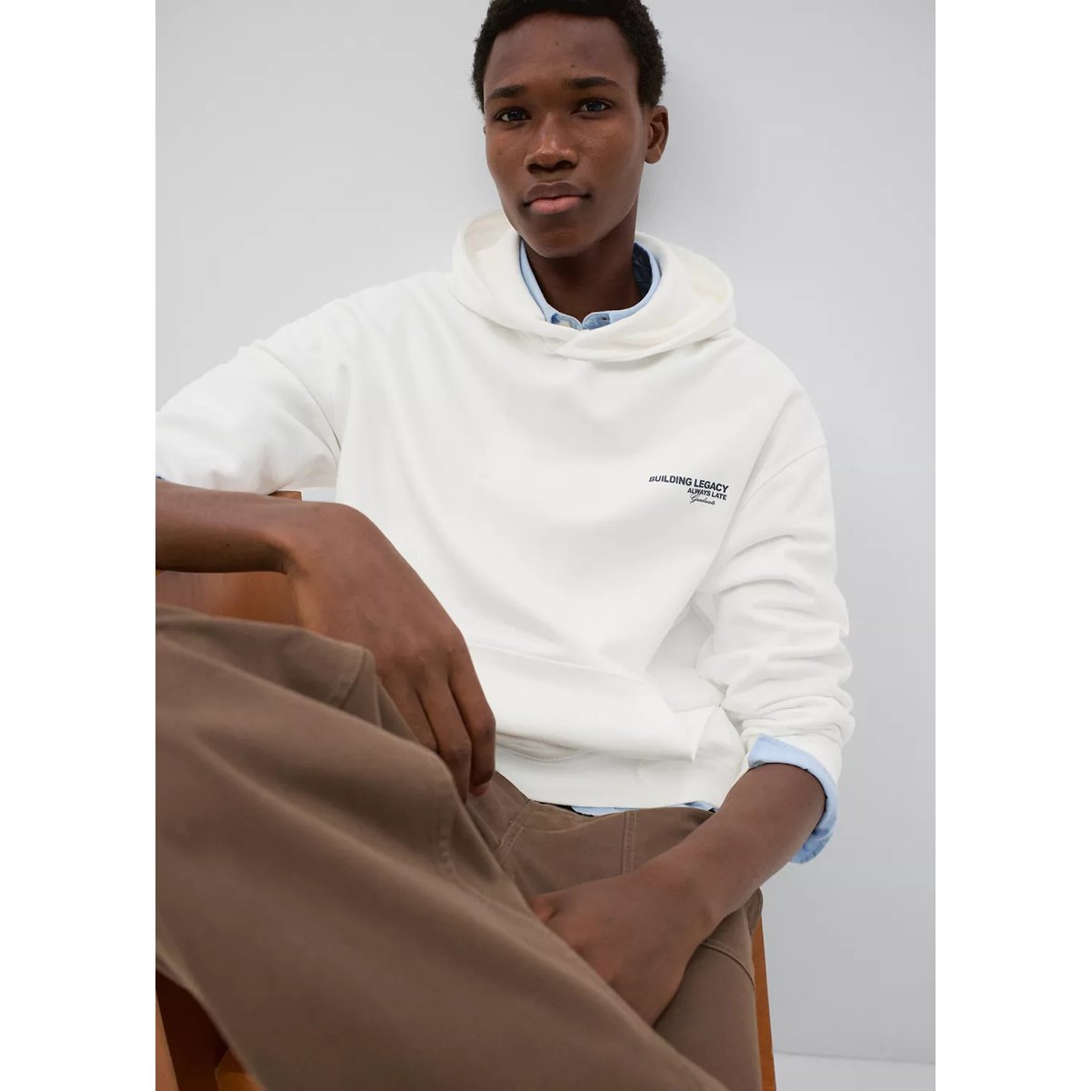Sweat-shirt coton imprimé blanc cassé, MANGO TEEN
