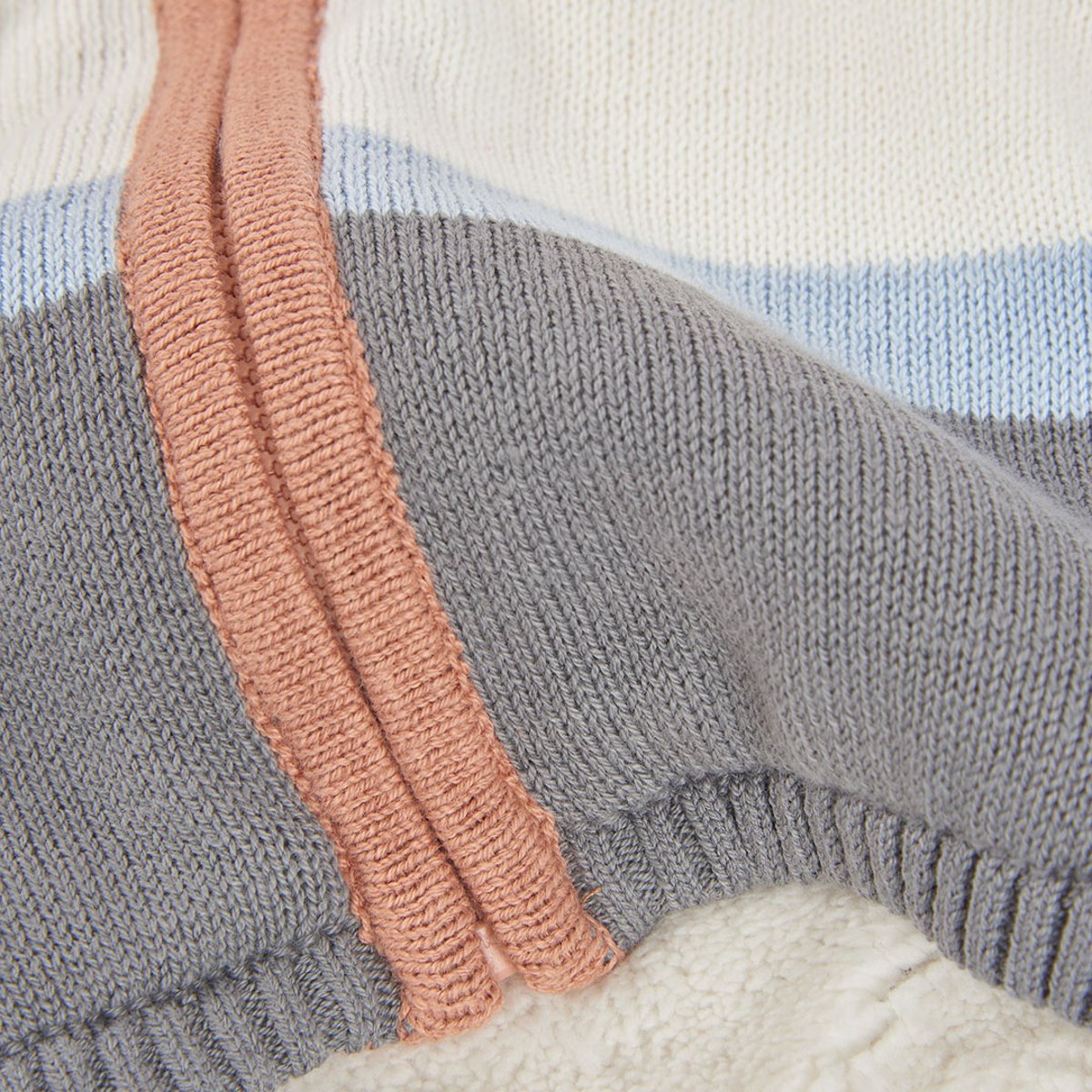 Veste en maille bébé garçon à rayures avec capuche marron, BOBOLI