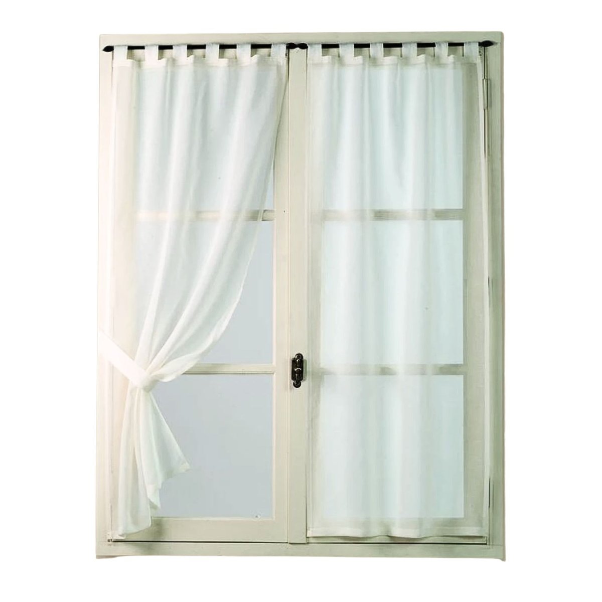 Paire de voilages unis légers ivoire, HOME MAISON