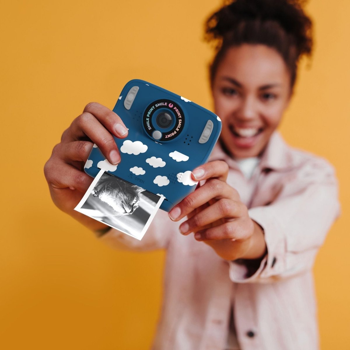 Appareil photo PixiPrint bleu, blanc, MOB