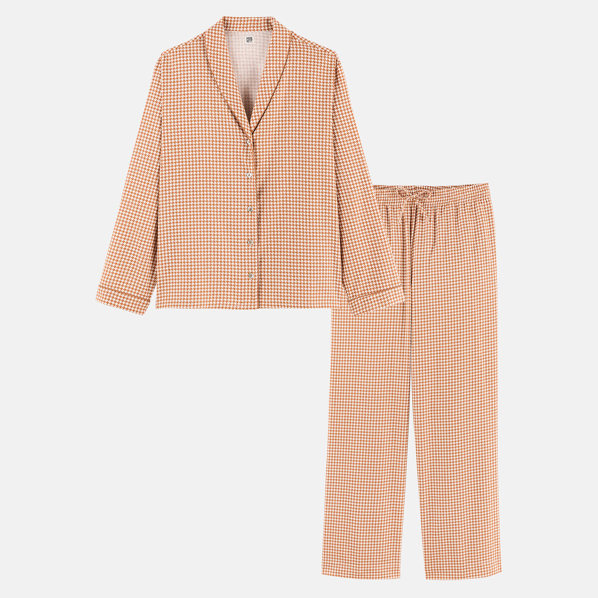 Flanellen pyjamavest met ruitjes geruit pied de poule, ANNE WEYBURN