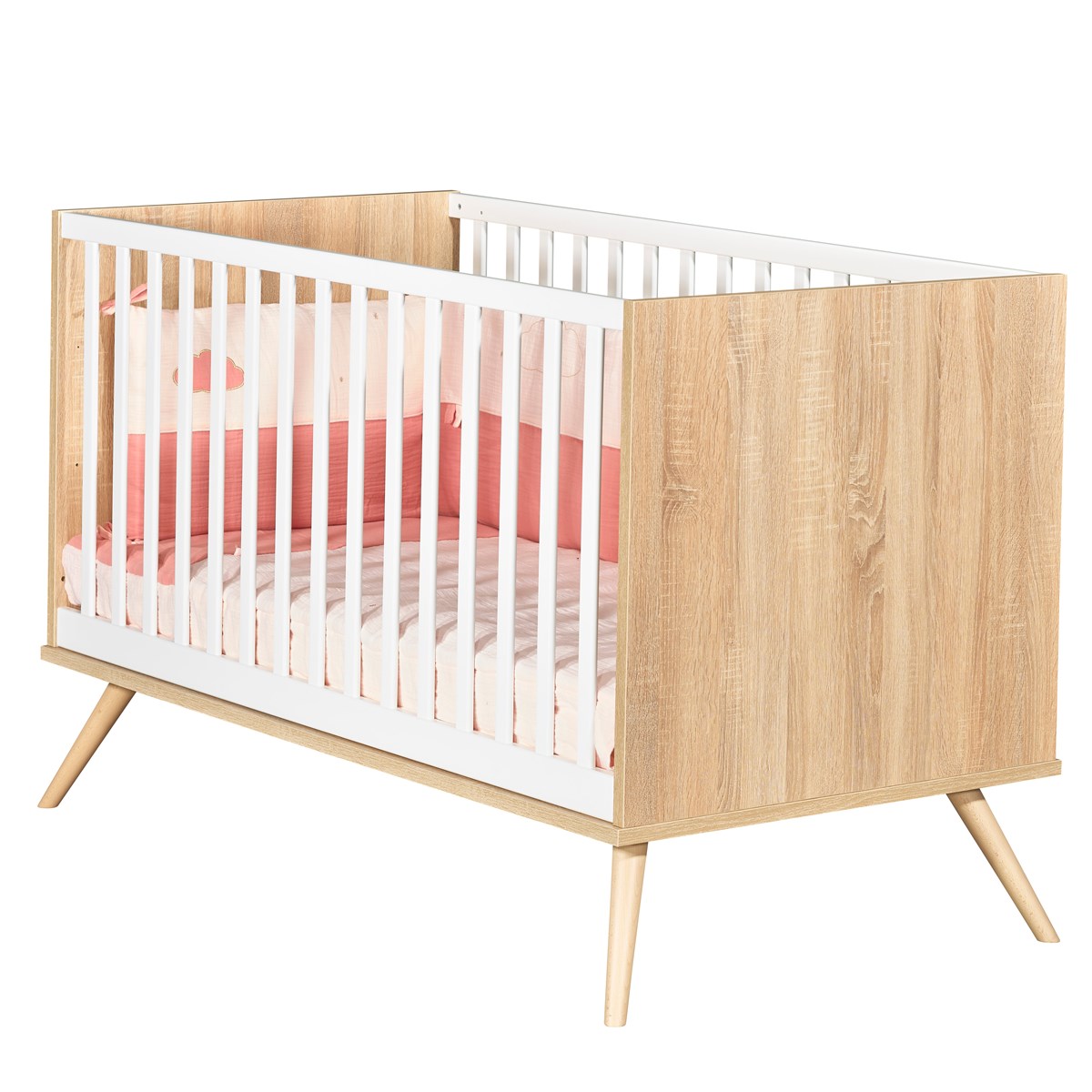 Lit évolutif en bois marron/blanc, SAUTHON