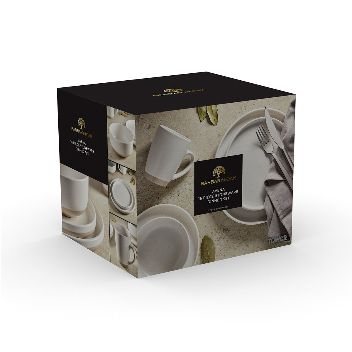 16-Piece Avena Dinner Set white, BARBARY & OAK