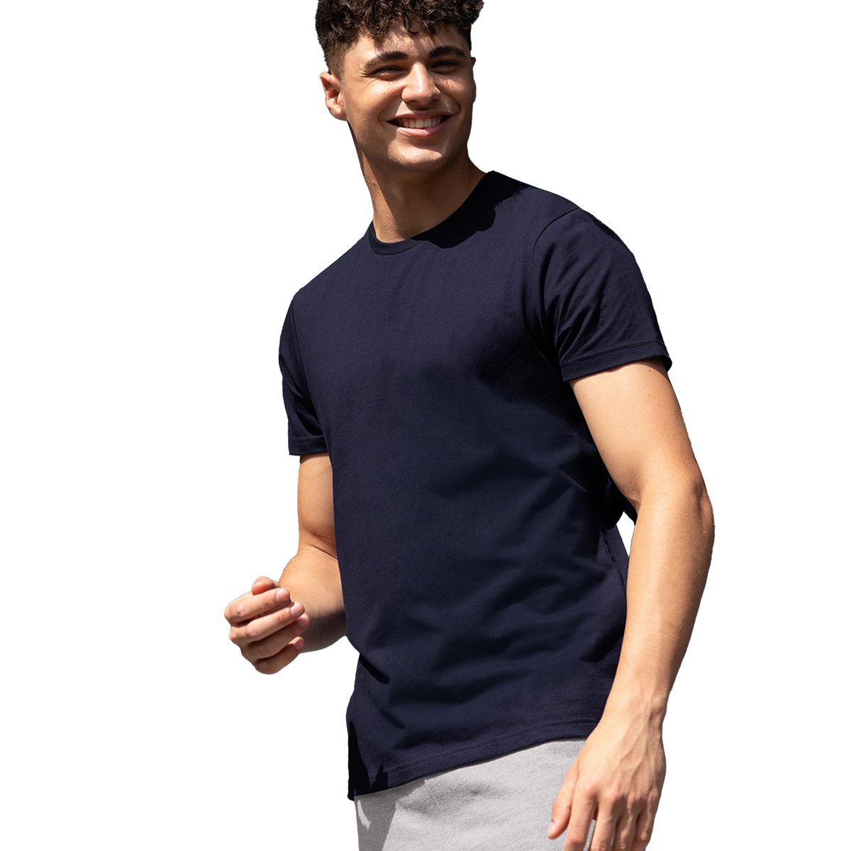 T-shirt uni manches courtes GENERATION bleu marine, SKINNI FIT
