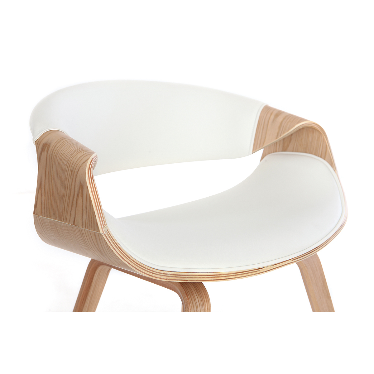 Chaise design pieds bois ARAMIS blanc, MILIBOO