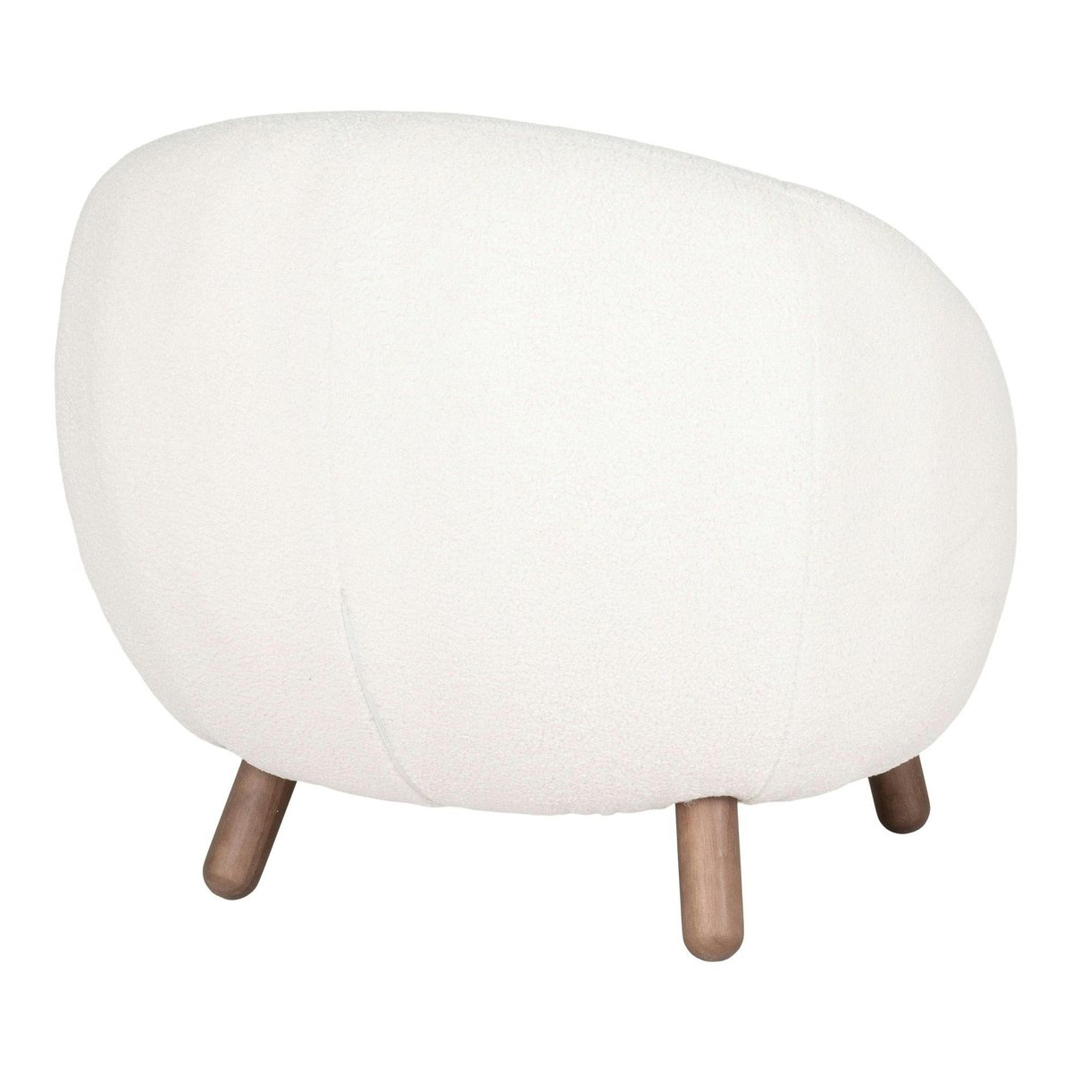 Fauteuil rond contemporain en peau de mouton synthétique BERLIN ecru, PIER IMPORT