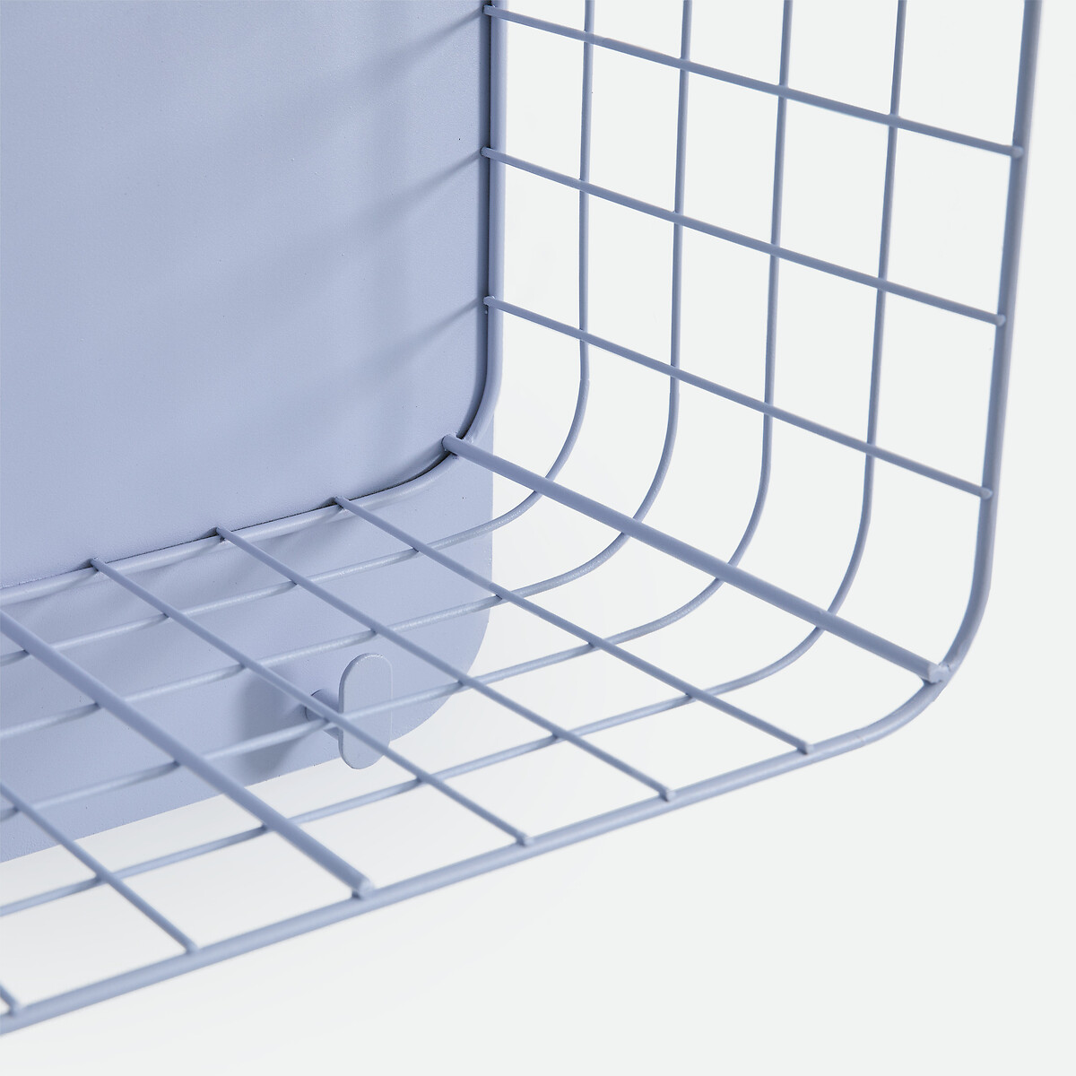 Etagère murale, métal acier grillagé, 4 patères, 2 casiers, KLUVA bleu clair, LA REDOUTE INTERIEURS