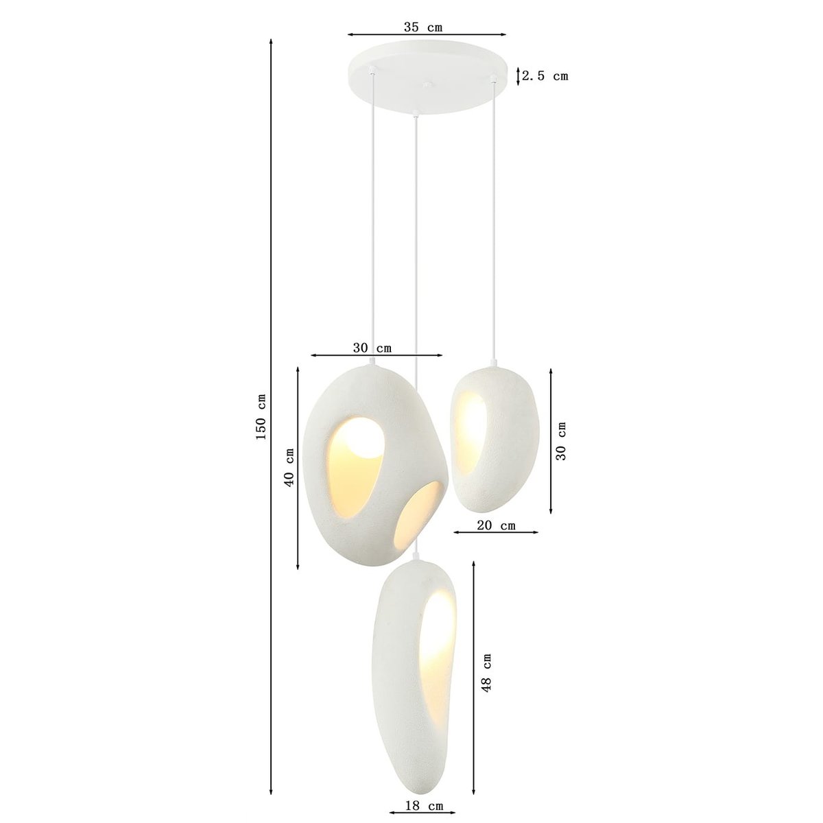 Suspension en plâtre, SOUL blanc, KARE DESIGN