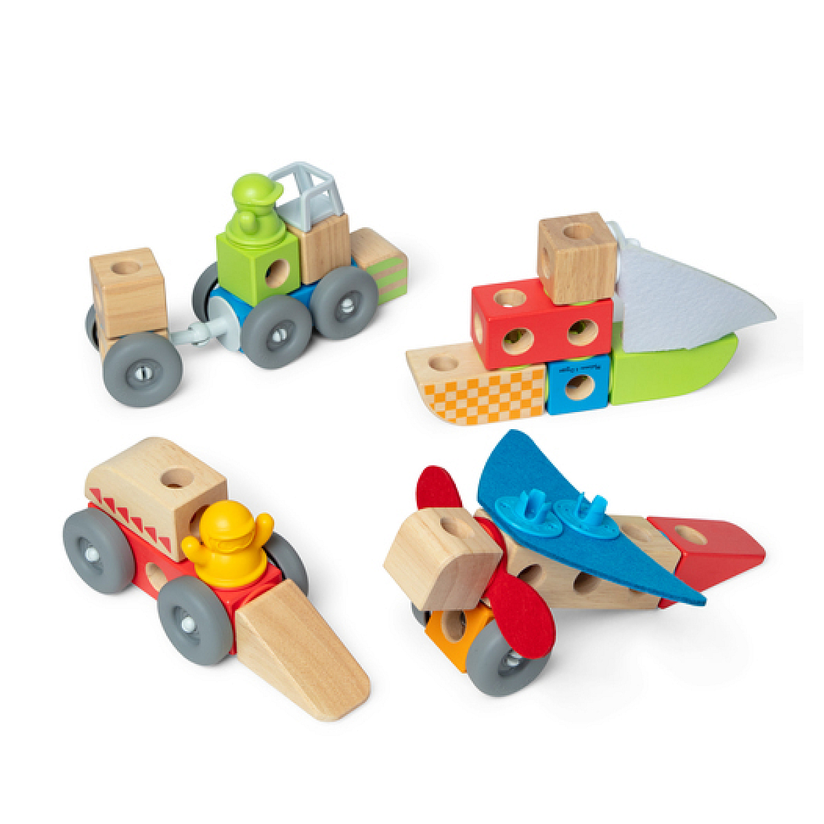 Les vehicules - 54 pieces - blockables couleur unique, SPINMASTER