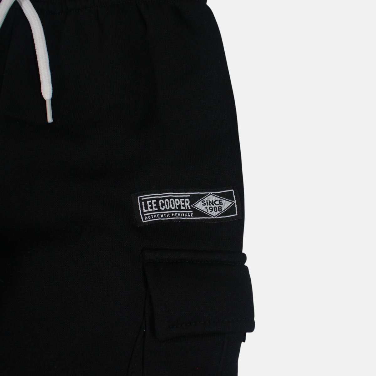 Ensemble veste zippée à capuche et pantalon de jogging cargo, poche kangourou CREW noir, LEE COOPER