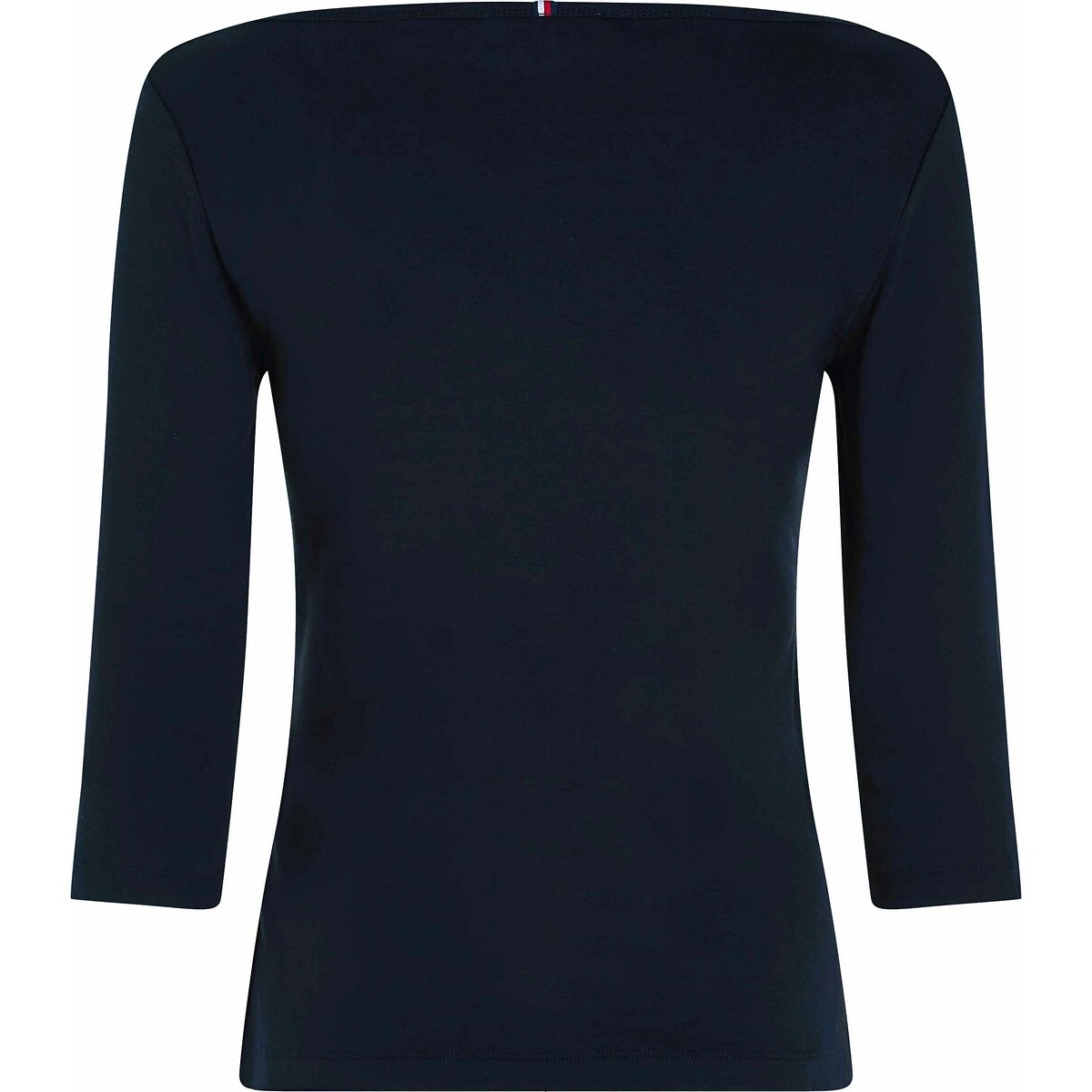 Cotton Boat Neck T-Shirt with 3/4 Length Sleeves navy blue, TOMMY HILFIGER