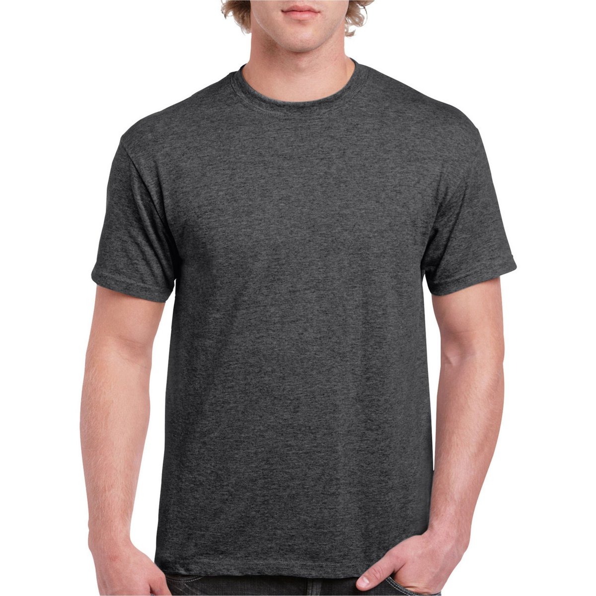 T-shirt chiné manches courtes gris chiné, GILDAN