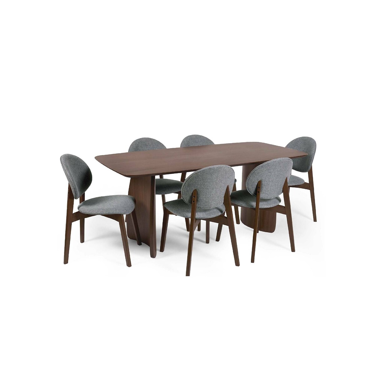 Solene Walnut Curved Leg Dining Table walnut, SO'HOME