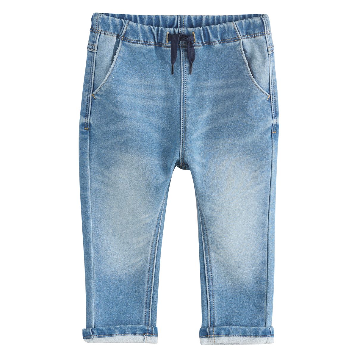 Jean super doux à enfiler enrichi de stretch denim moyennement délavé, NEXT