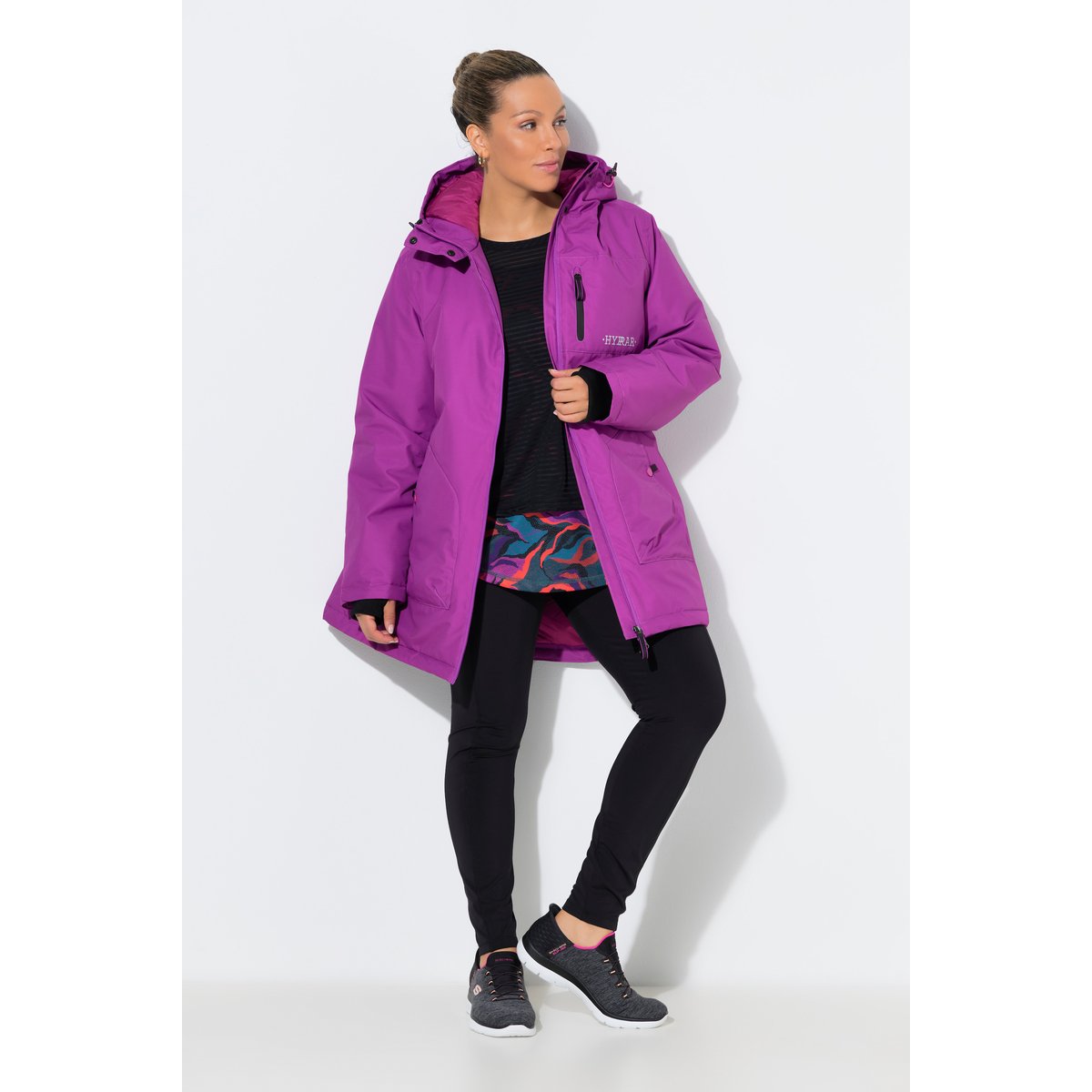Manteau à capuche, matière déperlante magenta foncé, ULLA POPKEN