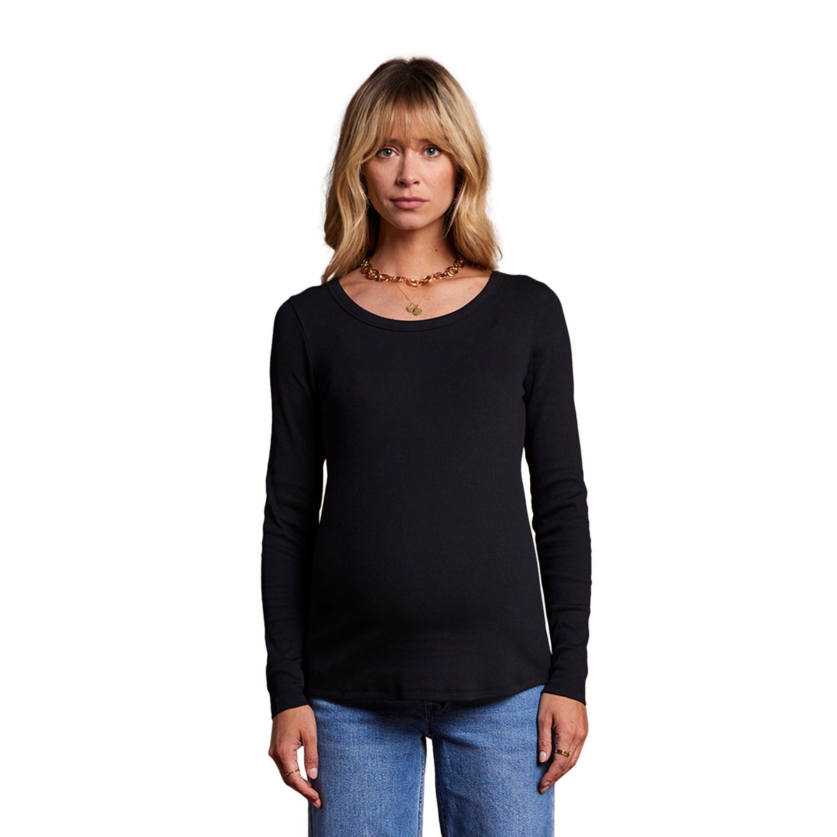Lot 2 de tee-shirts de grossesse en côtes noir, ENVIE DE FRAISE
