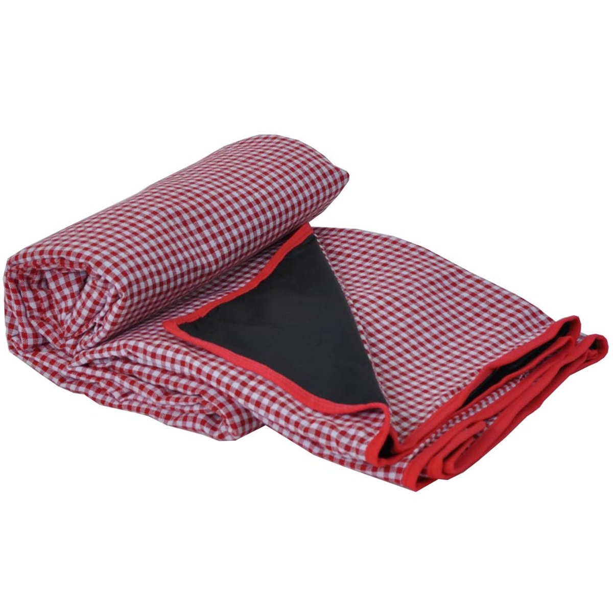 Nappe pique-nique à revers imperméable vichy rouge, LES JARDINS DE LA COMTESSE