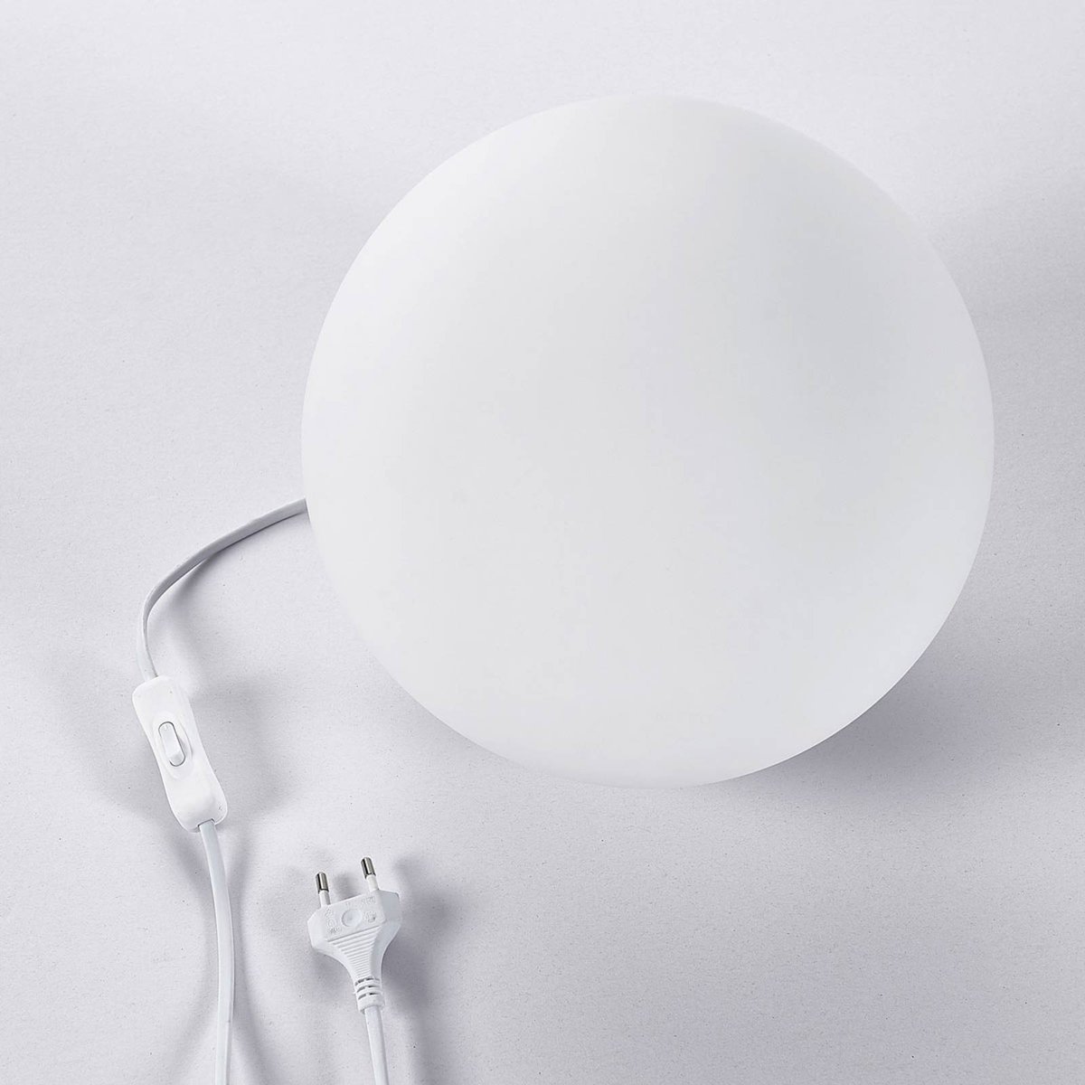 Lampe à poser en verre moderne, Marike blanc, LINDBY