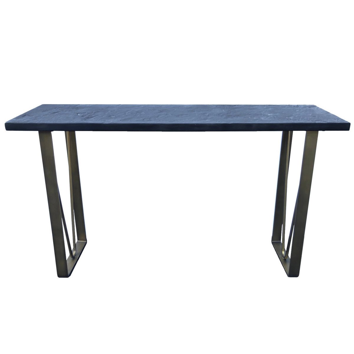 Console effet ardoise avec structure en métal - ARDOISE noir, MATHI DESIGN