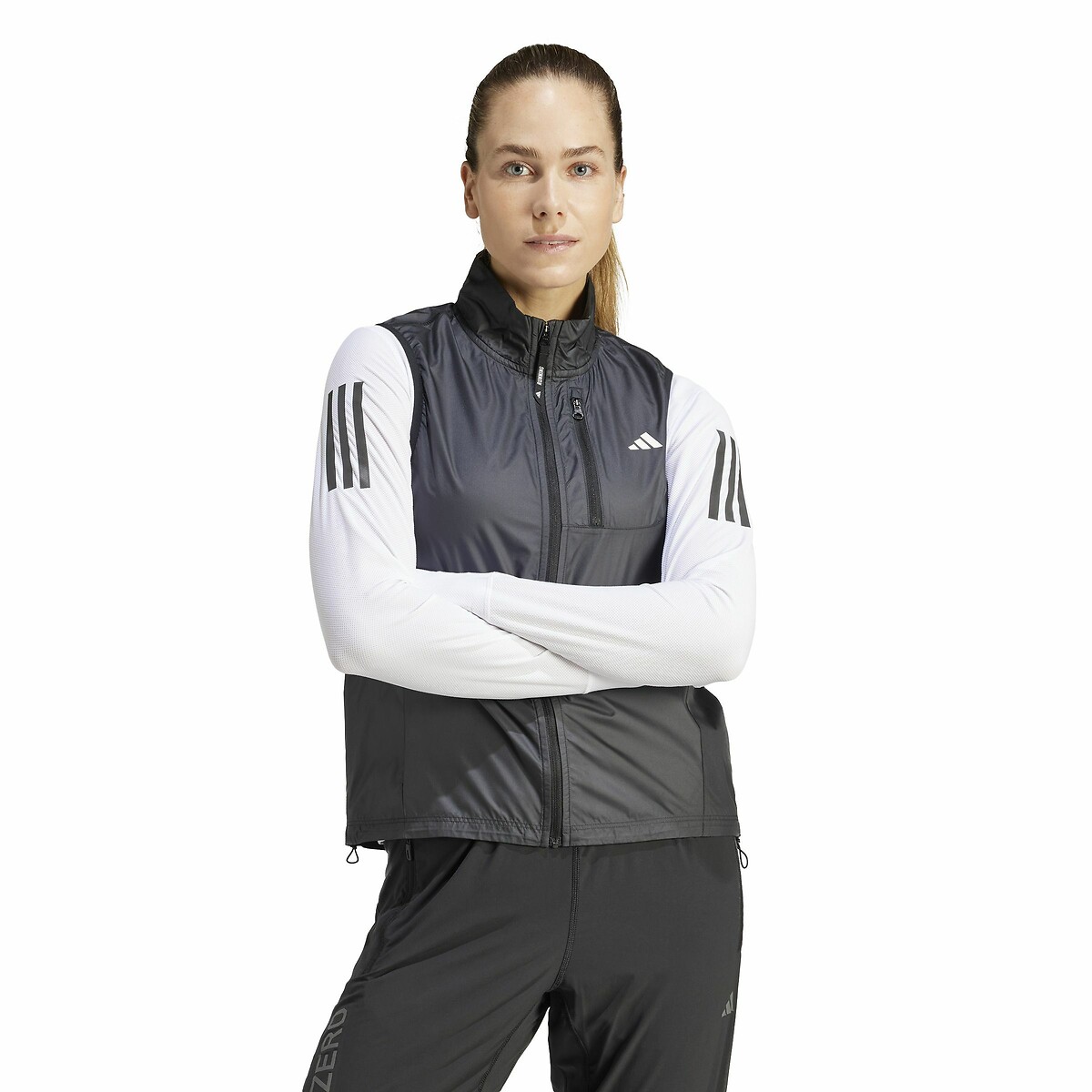 Veste sans manches de running noir, adidas Performance