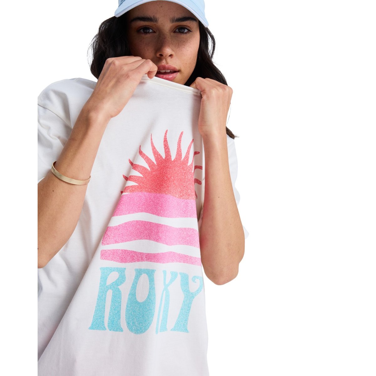 T-Shirt, manches courtes, col rond, . blanc coconut milk, ROXY
