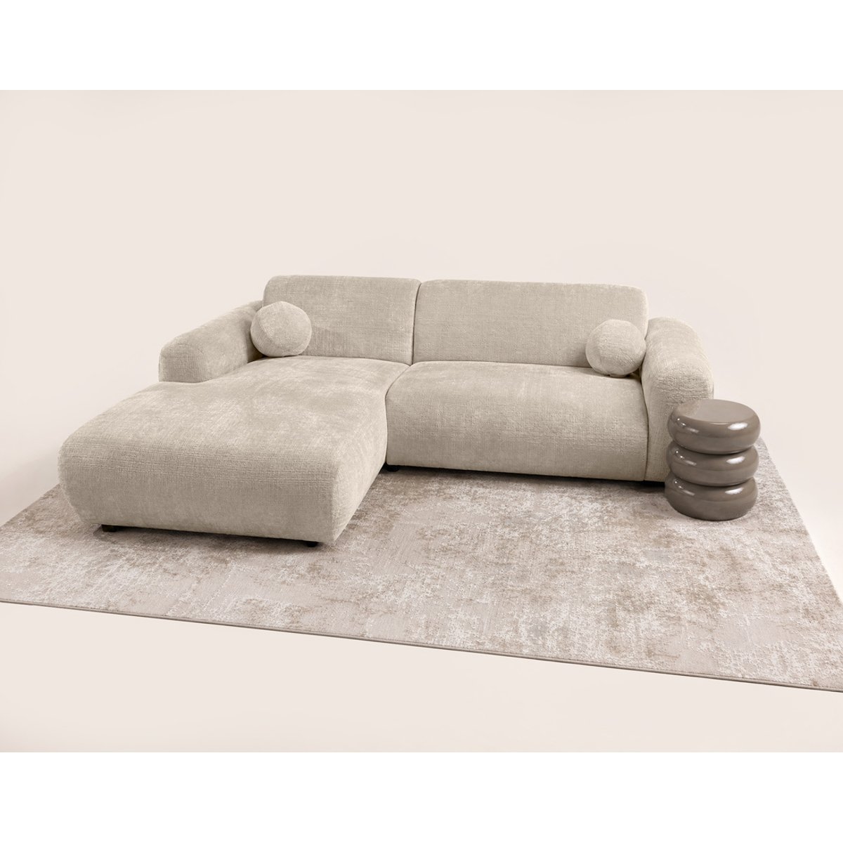 Canapé d'Angle gauche 4 places - LOUISE beige, BEST MOBILIER