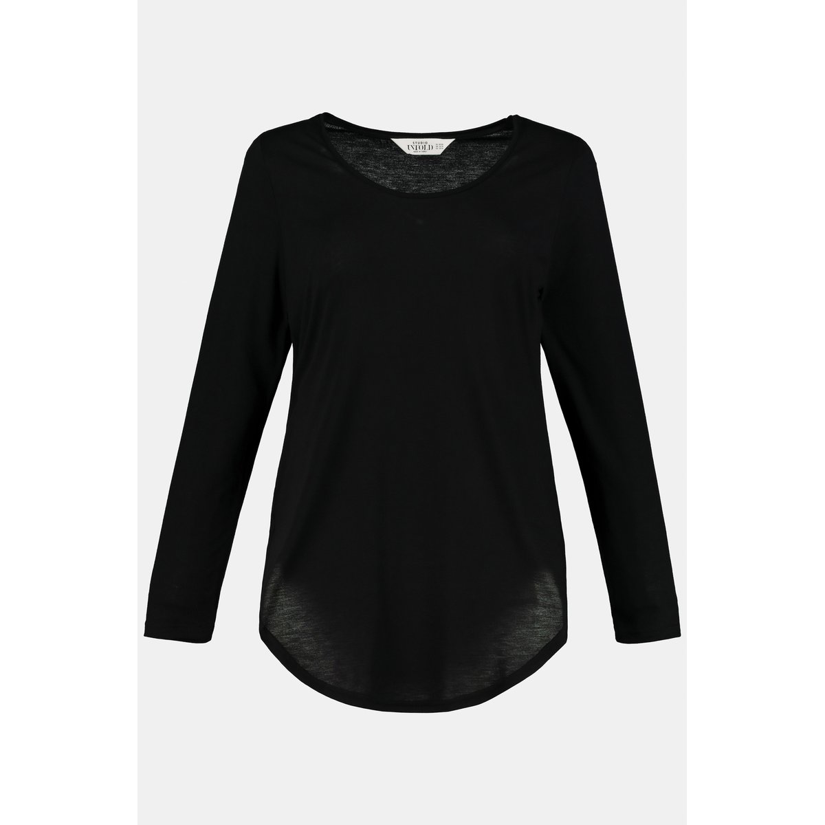 T-shirt, jersey fin, dos plus long noir, STUDIO UNTOLD