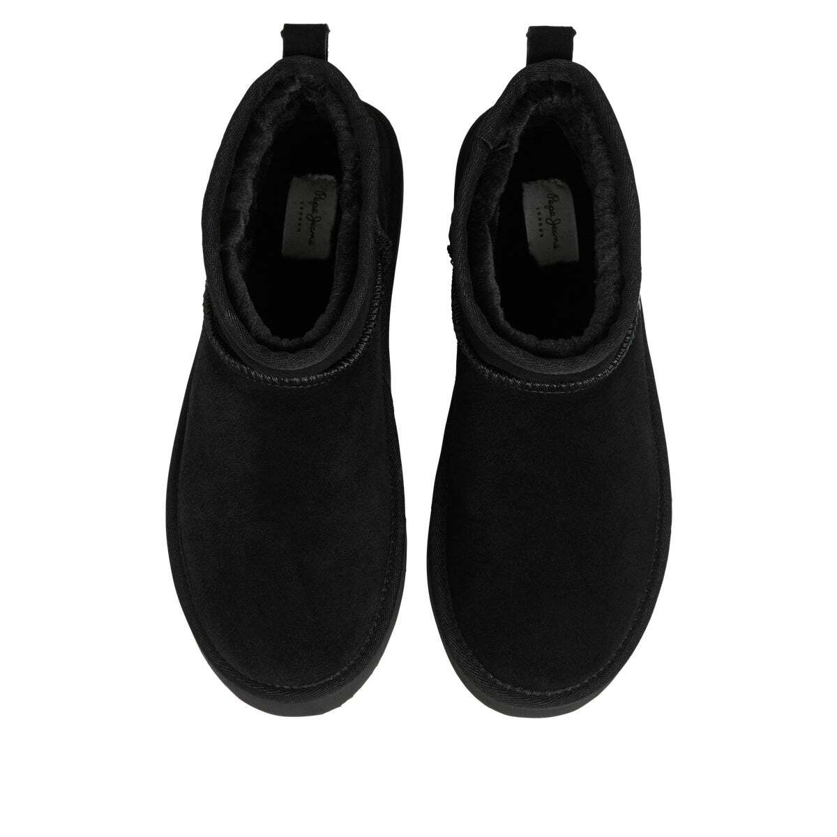 Bottines En Daim À Imprimé Animal noir, PEPE JEANS