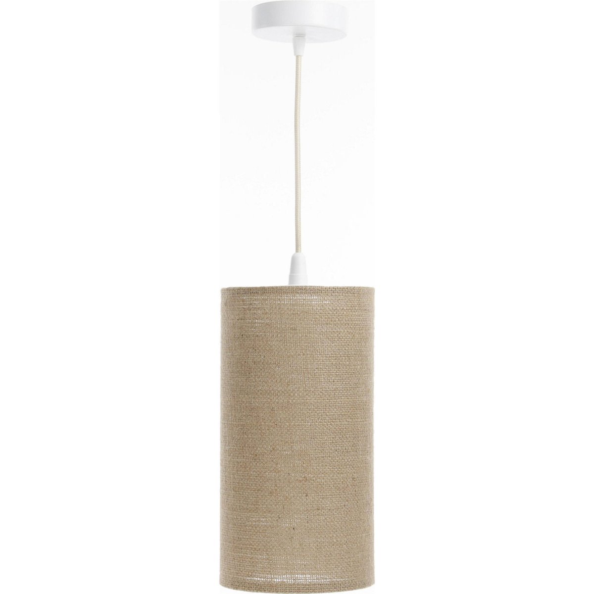 Suspension en lin rond Boho Elegant lin naturel et rotin clair, BPS KONCEPT