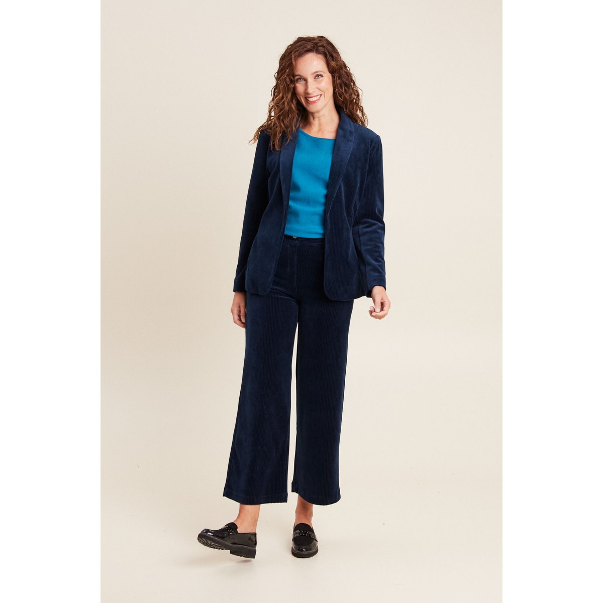 Veste tailleur velours bleu marine, BREAL