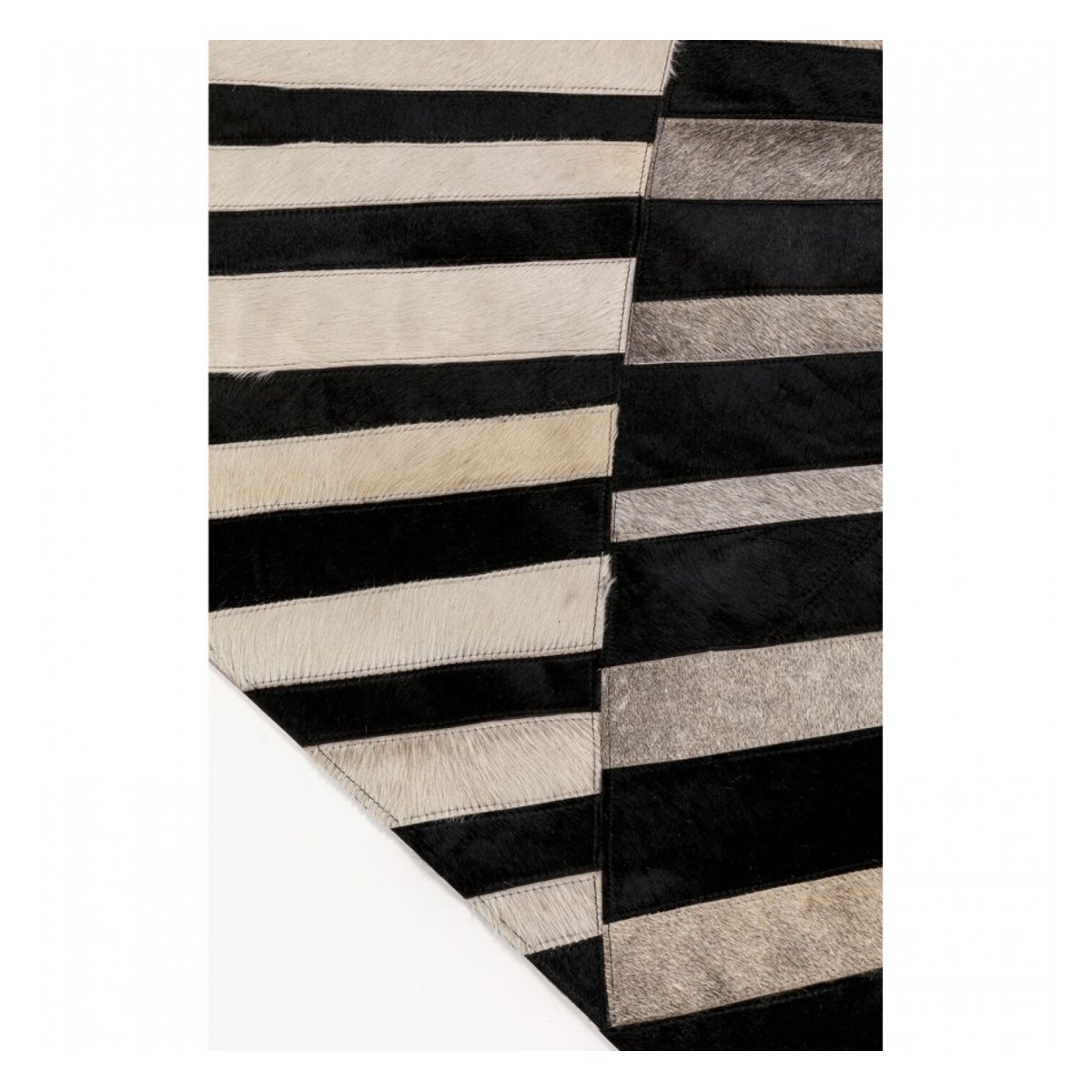 Tapis en cuir lignes en rayon, VENTAGLIO gris, KARE DESIGN