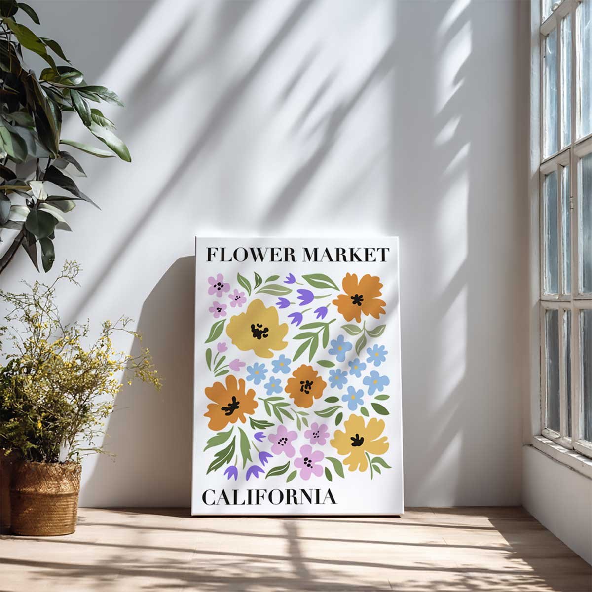 Tableau Flower Market California toile imprimée, HEXOA