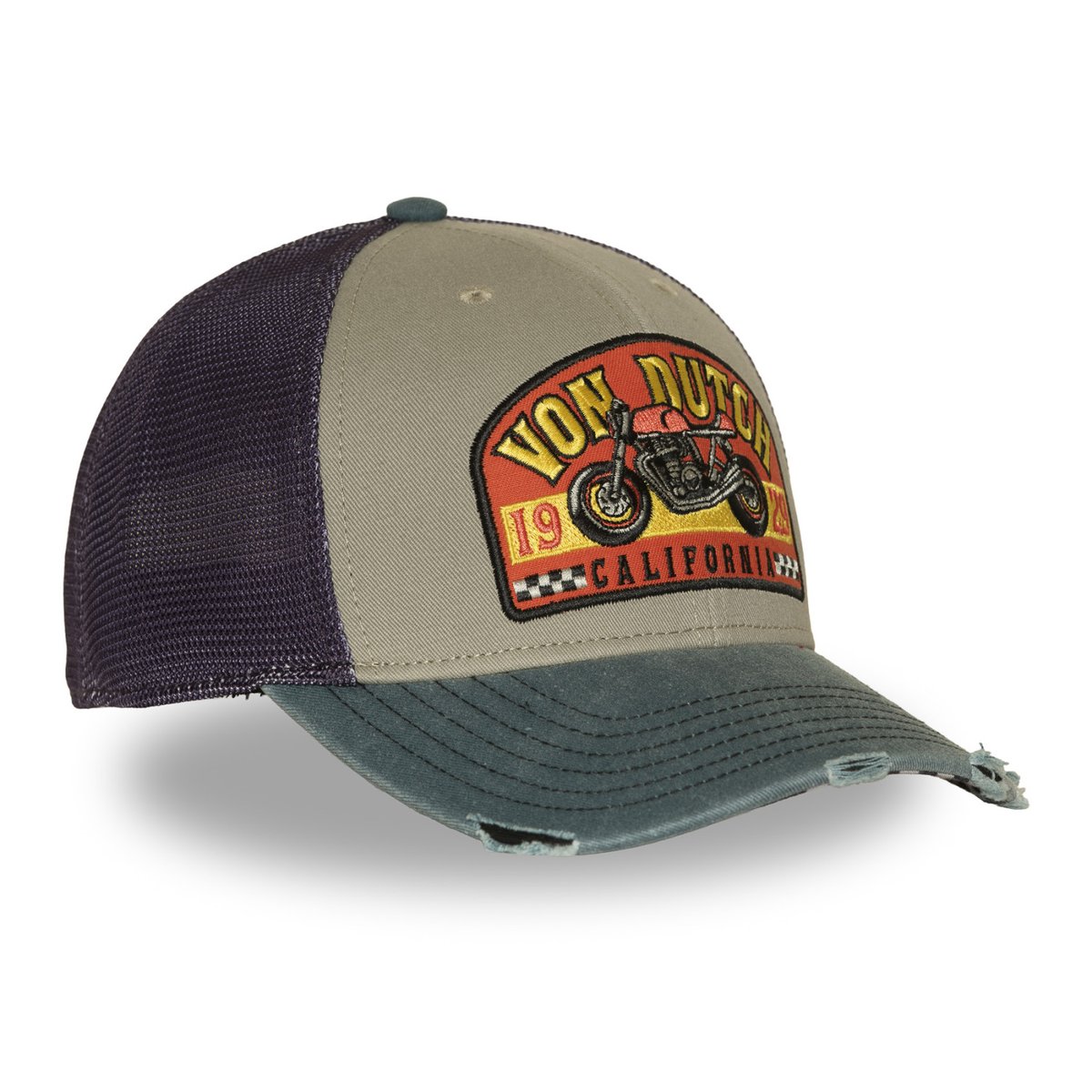 Casquette Trucker S-CURVED kaki/gris/vert/violet, VON DUTCH