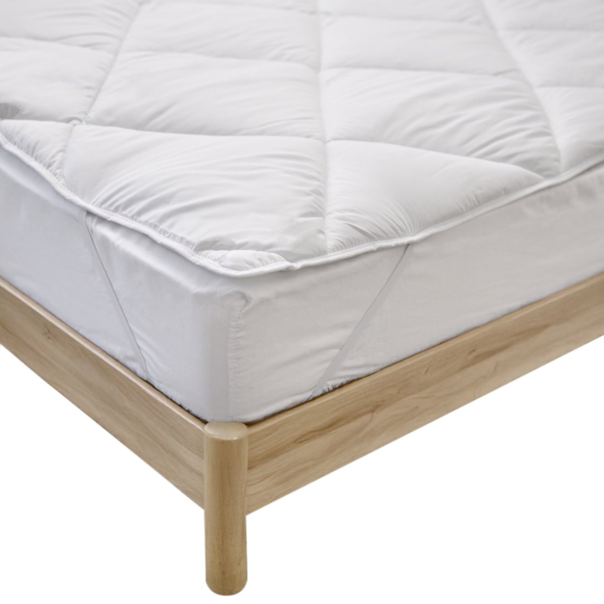 Surmatelas Confort ANTI-ACARIENS blanc, BLEU CALIN