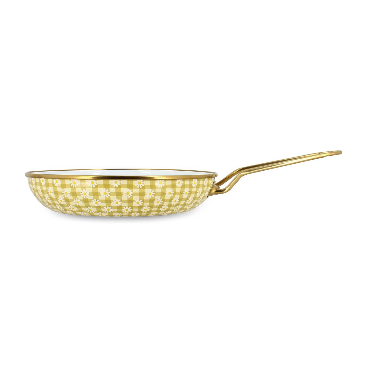 Poêle 28cm en acier émaillé, DAISY blanc-jaune, MENASTYL