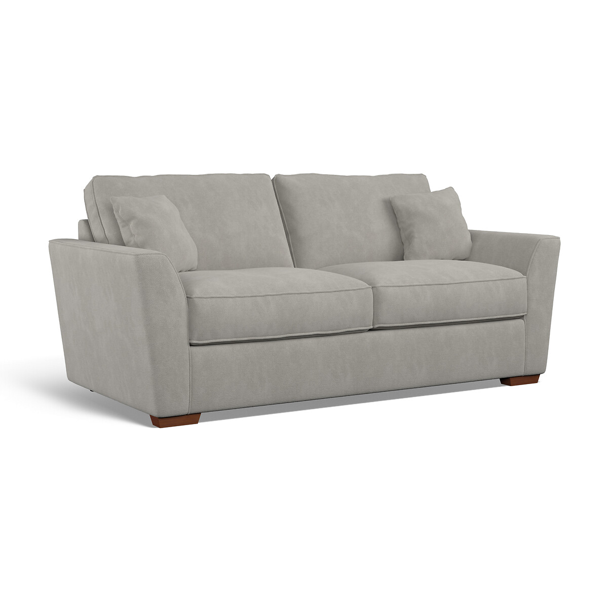 Florence Soft Brushed 3 Seater Sofa with Dark Wood Legs silver, ÉDITÉ